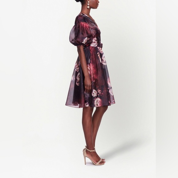 NWT Marchesa Notte Floral Cocktail Wrap Dress - Picture 6 of 16